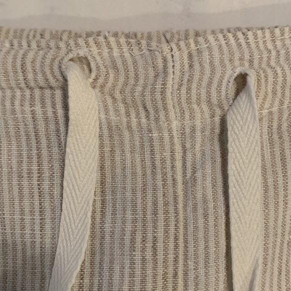 Liz & Jane Some What Funky Women 100% Stripe Drawstring Oversize Linen Pants - Picture 3 of 11